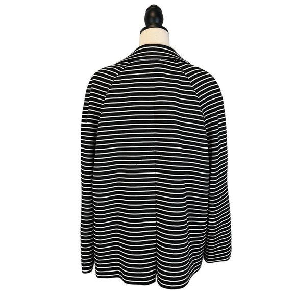 Nine West Women's Black & White Striped Jacket Size 14 Coat Cape [B35#71] - Picture 12 of 12